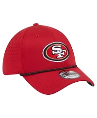 New Era Men's Scarlet San Francisco 49ers Perforated 39THIRTY Flex Hat