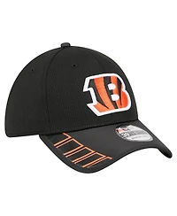 New Era Men's Black Cincinnati Bengals Visor Hit 39THIRTY Flex Hat