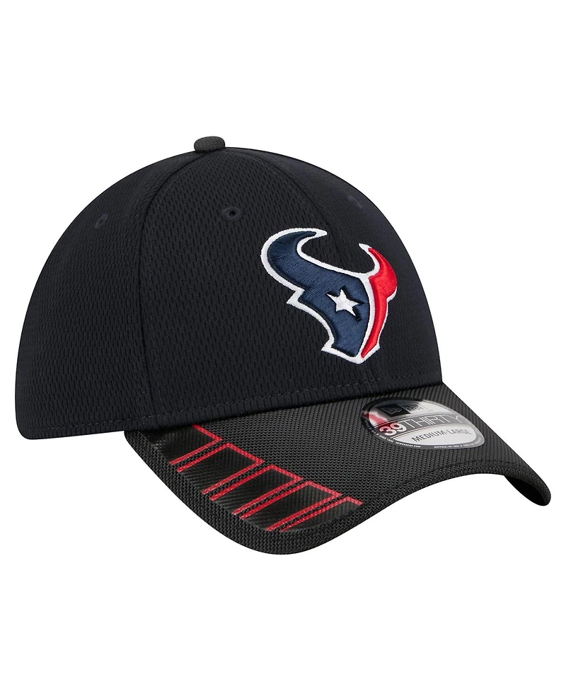 New Era Men's Navy Houston Texans Visor Hit 39THIRTY Flex Hat