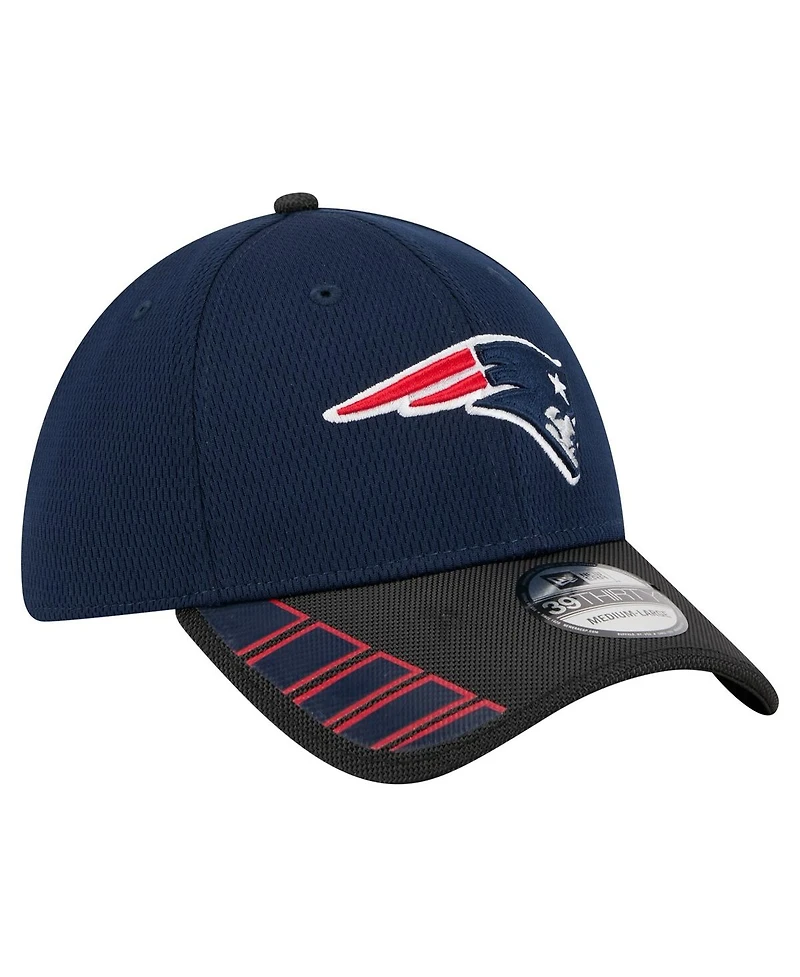 New Era Men's Navy England Patriots Visor Hit 39THIRTY Flex Hat