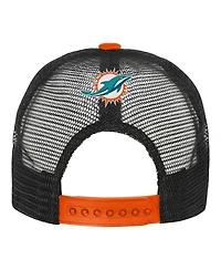 Outerstuff Big Boys and Girls White/Orange Miami Dolphins Modern Fan Trucker Adjustable Hat