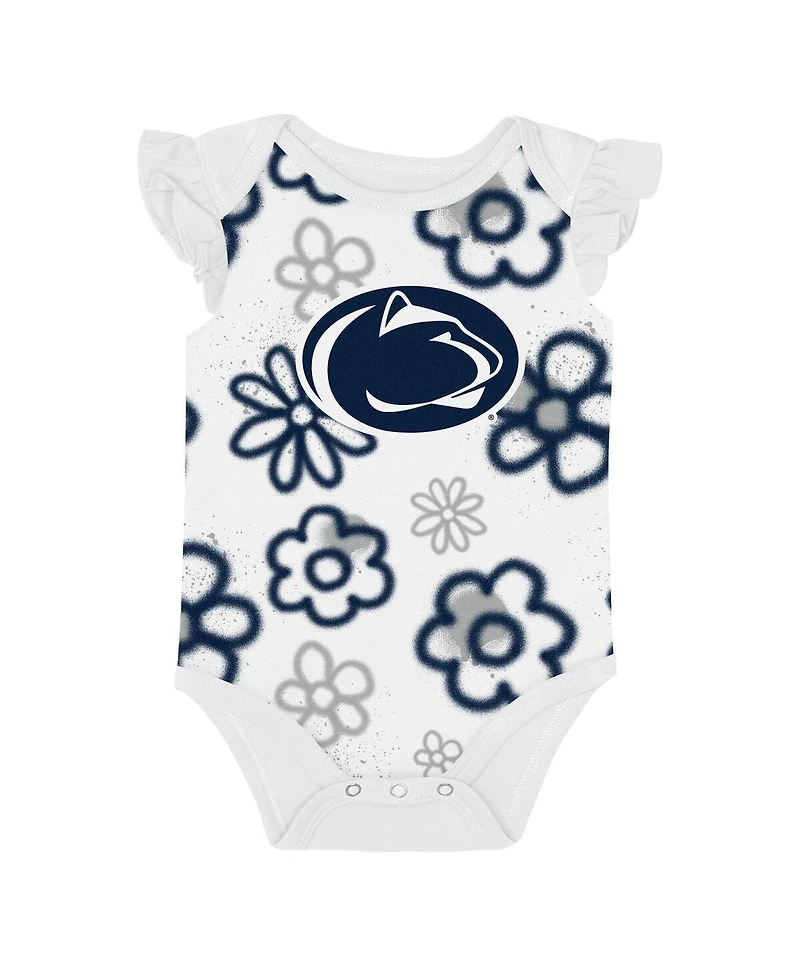 Outerstuff Girl's Baby Boys and Girls 2-Piece Navy/White Penn State Nittany Lions Little Sunshine Bodysuit Set