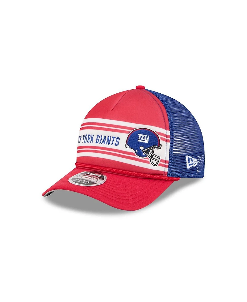 New Era Men's Red New York Giants Linear A-Frame 9FORTY Adjustable Hat