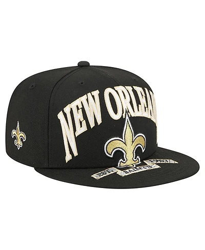 New Era Men's Black Orleans Saints Oversized 59FIFTY Fitted Hat
