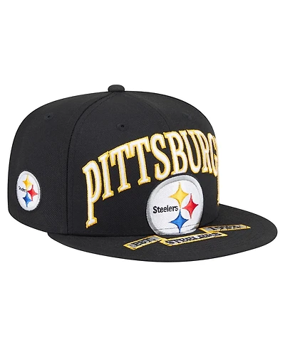 New Era Men's Black Pittsburgh Steelers Oversized 59FIFTY Fitted Hat
