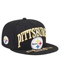 New Era Men's Black Pittsburgh Steelers Oversized 59FIFTY Fitted Hat