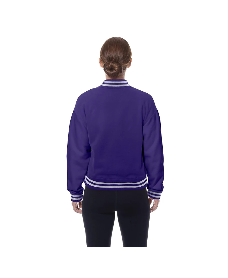New Era Women's Purple Minnesota Vikings Throwback Fleece Full-Snap Jacket