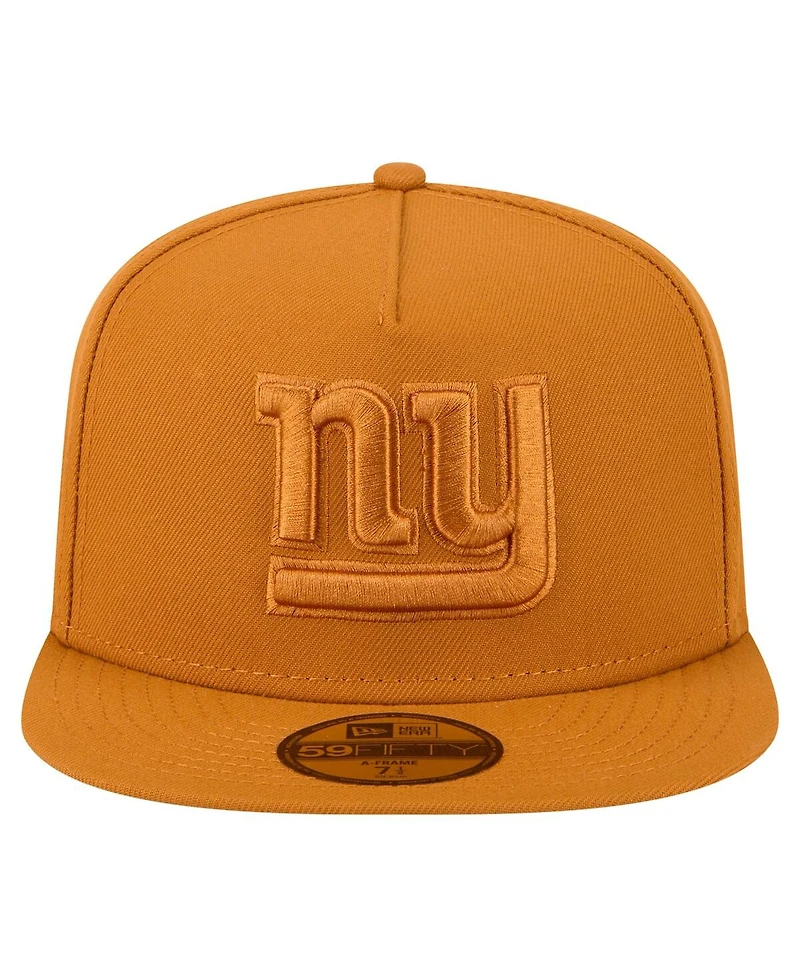 New Era Men's Brown York Giants Color Pack A-Frame 59FIFTY Fitted Hat