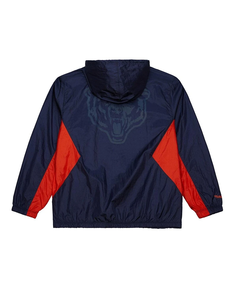 Mitchell Ness Men's Navy Chicago Bears Logo Playmaker Full-Zip Windbreaker Jacket