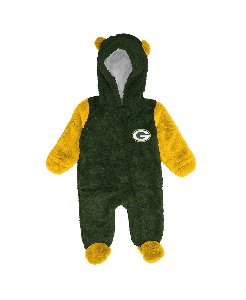 Outerstuff Baby Boys and Girls Green Bay Packers Stay Napping Fleece Bunting Full-Zip Sleeper