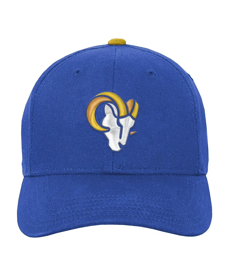 Outerstuff Big Boys and Girls Royal Los Angeles Rams Team Pre-Curved Adjustable Hat