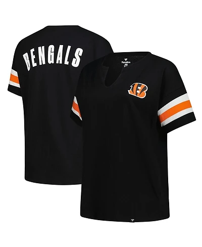 Fanatics Women's Black Cincinnati Bengals Plus Redzone Notch Neck T-Shirt