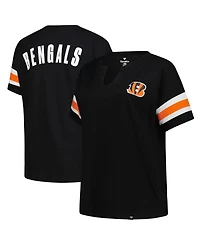 Fanatics Women's Black Cincinnati Bengals Plus Redzone Notch Neck T-Shirt