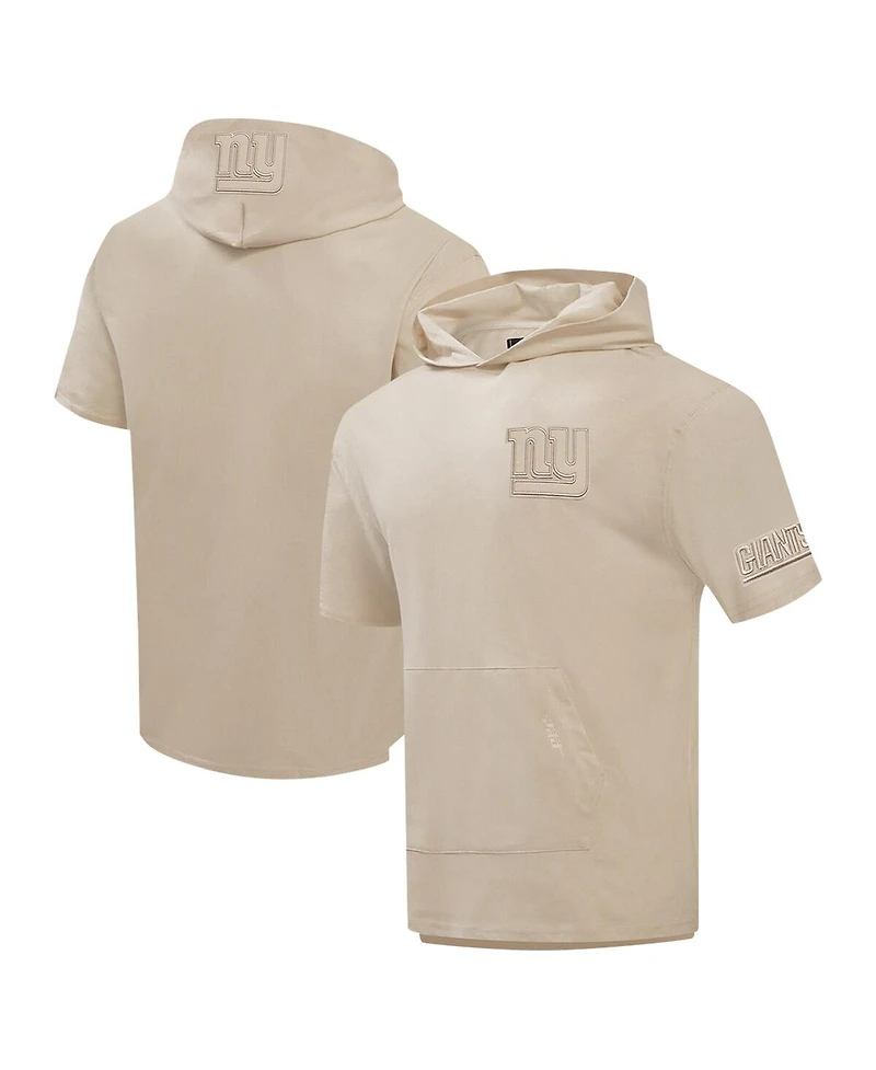 Pro Standard Men's Tan New York Giants Neutrals Capsule Short Sleeve Pullover Hoodie