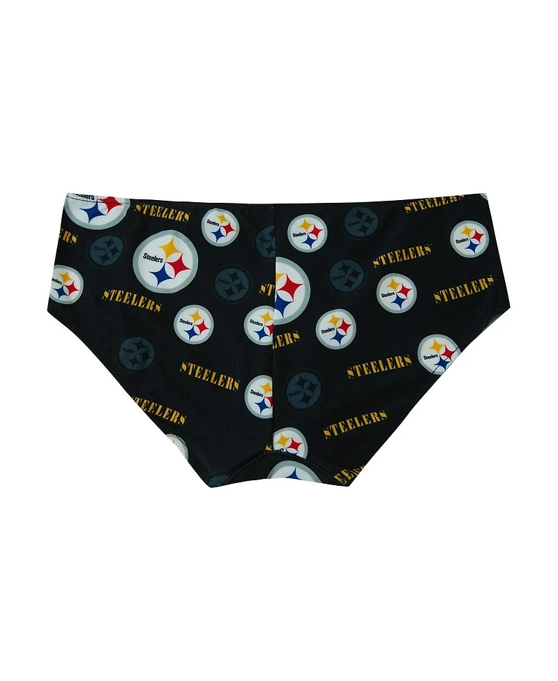 Concepts Sport Women's Black Pittsburgh Steelers Mosaic Allover Print Knit Panty