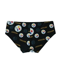 Concepts Sport Women's Black Pittsburgh Steelers Mosaic Allover Print Knit Panty