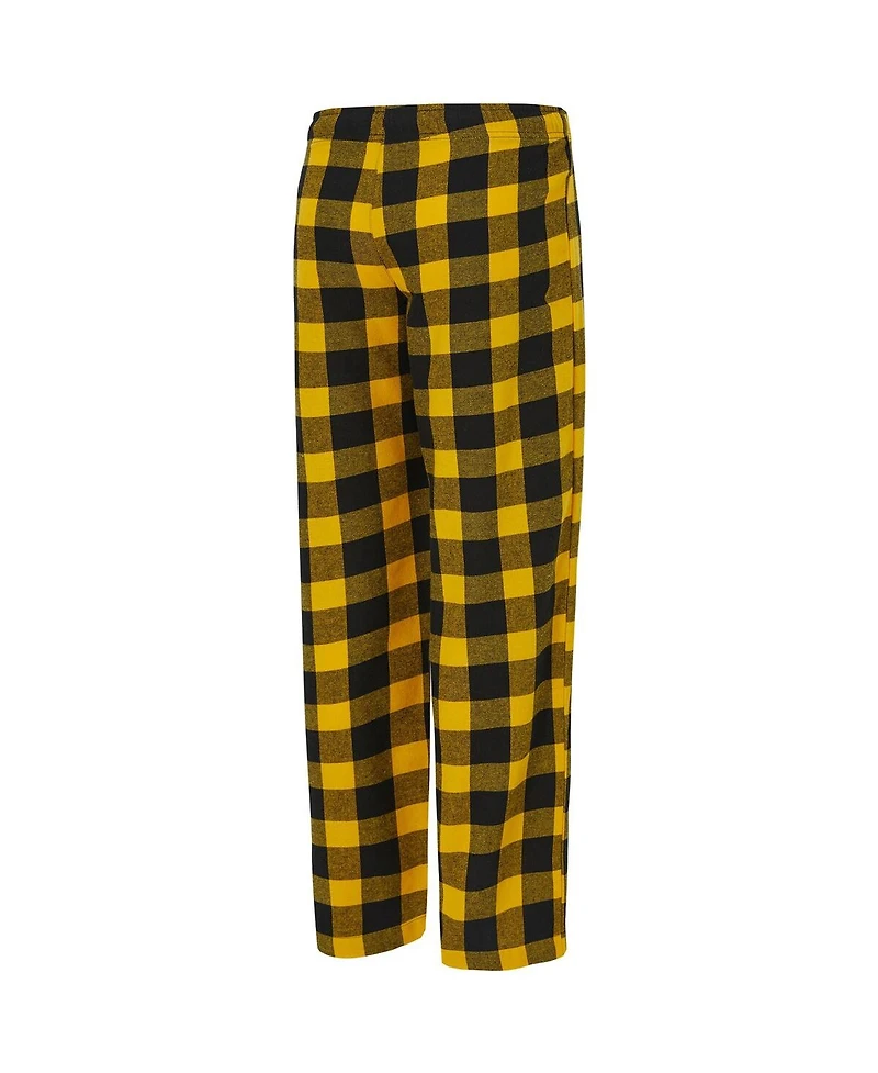 Concepts Sport Women's Black, Gold Pittsburgh Steelers Avondale T-Shirt Pants Flannel Pj Set