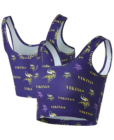 Concepts Sport Women's Purple Minnesota Vikings Mosaic Allover Print Bralette
