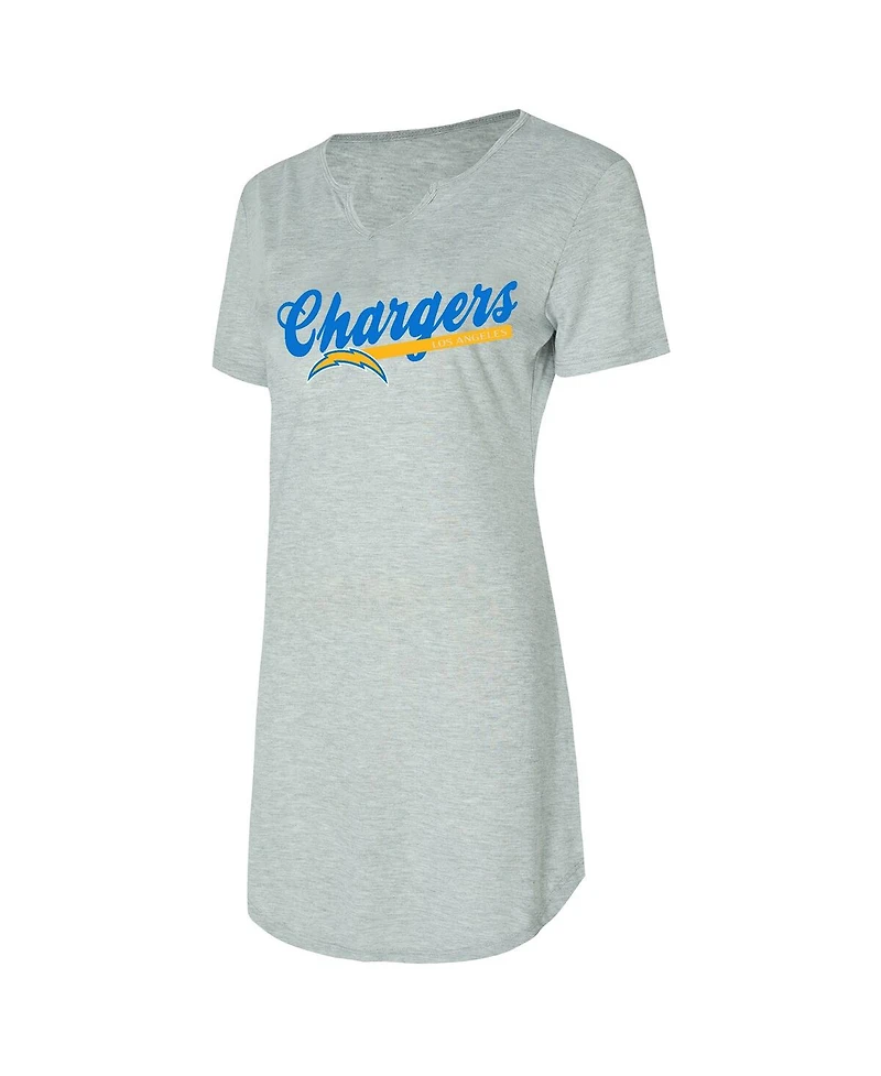 Concepts Sport Women's Gray Los Angeles Chargers Petition Knit Nightshirt