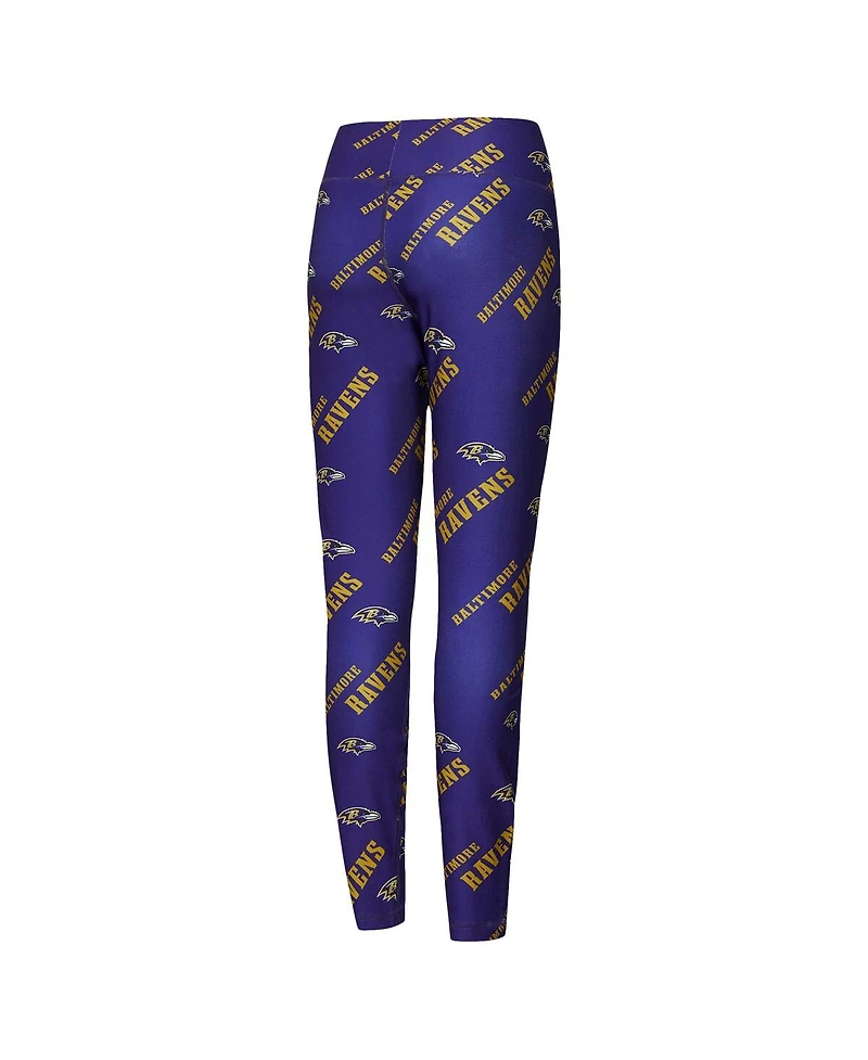 Concepts Sport Women's Purple Baltimore Ravens Breakthrough Allover Print Knit Sleep Leggings