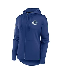 Fanatics Women's Blue Vancouver Canucks Authentic Pro Scuba Full-Zip Hoodie