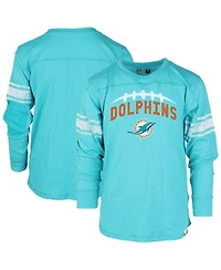 Wes Willy Big Boys and Girls Aqua Miami Dolphins Football Long Sleeve T-Shirt