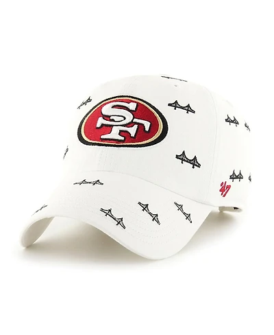 '47 Brand Men's and Wo Men's White San Francisco 49ers Confetti Clean Up Adjustable Hat