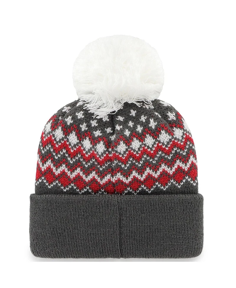'47 Brand Women's Graphite Tampa Bay Buccaneers Elsa Cuffed with Pom Knit Hat