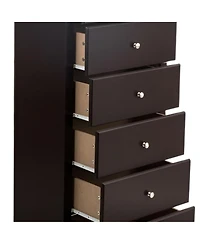 6-Drawer Tall Wooden Dresser Chest – Vertical Storage Cabinet for Bedroom, Closet, or Entryway Organization