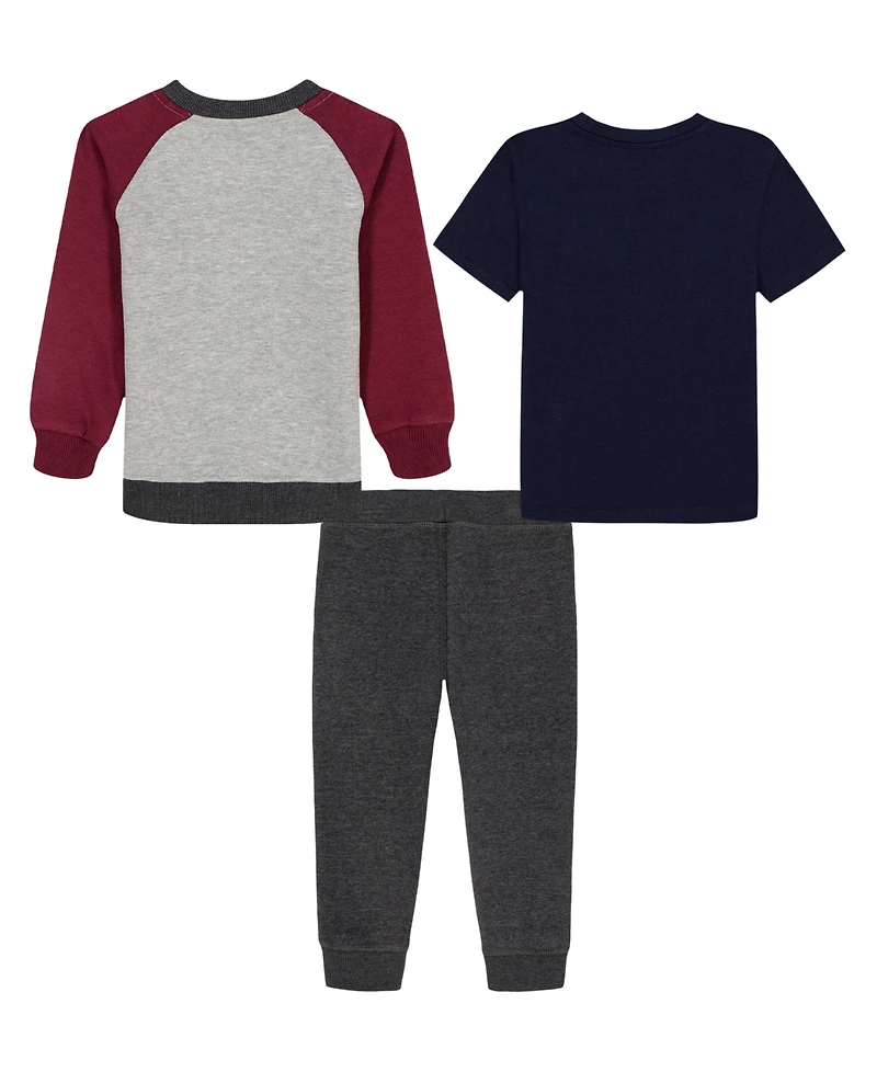 Nautica Boys 2T-7 3-Piece T-Shirt and Joggers Set