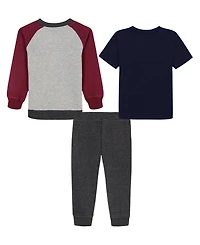 Nautica Boys 2T-7 3-Piece T-Shirt and Joggers Set