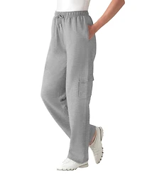 Woman Within Plus Better-Fleece Pull-On Cargo Sweatpants