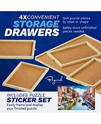 Beyond Innoventions Wooden Puzzle Table – Portable Jigsaw Organizer