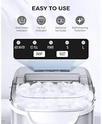 Cowsar Countertop Ice Maker Machine, 8 Ice Cubes in 6 mins, 26lb/Day Ice with 2 Sizes- Portable Mini, Basket/Scoop for Home/Party/Bar