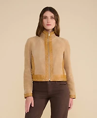 Furniq Uk Women's Suede Studded Jacket, Created for Macy's