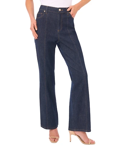 CeCe Women's Front Seam High-Waist Flare Jeans