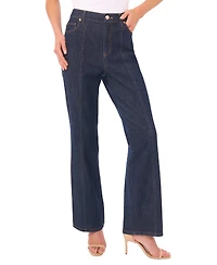 CeCe Women's Front Seam High-Waist Flare Jeans