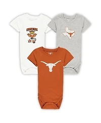 Wes & Willy Baby Boys and Girls Texas Longhorns 3-Pack Bodysuit Set