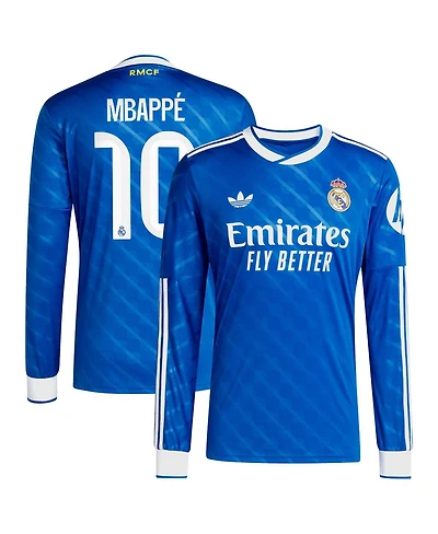 Adidas Men's Kylian Mbappe Blue Real Madrid 2025/26 Third Replica Long Sleeve Player Jersey