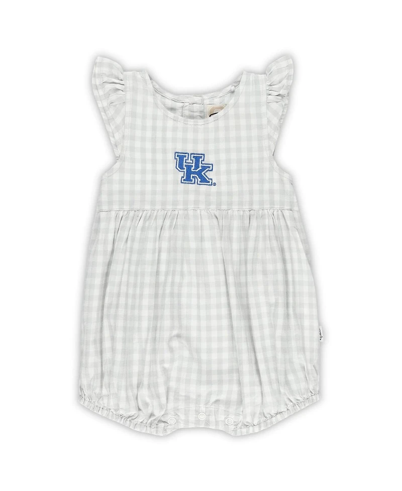 Garb Baby Girls Gray Kentucky Wildcats Cara Gingham Ruffled Bodysuit