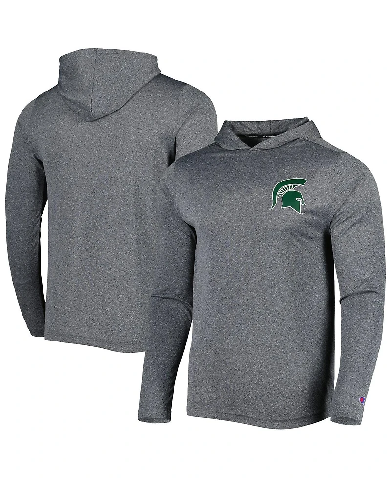 Knights Apparel Men's Gray Michigan State Spartans Hoodie Long Sleeve T-Shirt