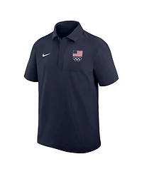 Nike Men's Navy Team Usa Woven Dri-fit Polo Shirt