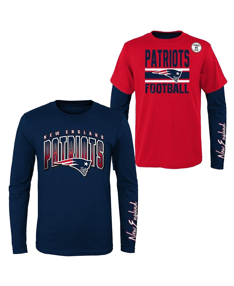 Outerstuff Preschool Navy/Red New England Patriots Fan Fave T-Shirt Combo Set