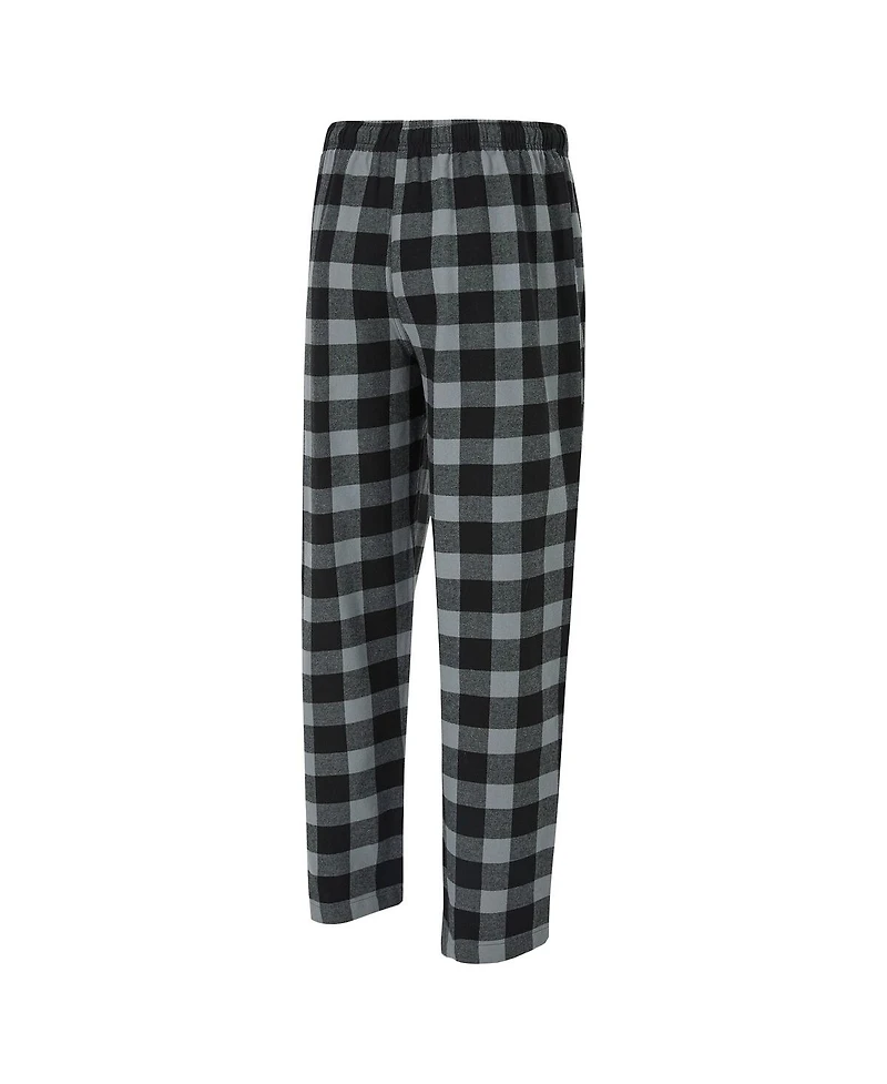 Concepts Sport Men's 2-Piece Black/Silver Las Vegas Raiders Avondale T-Shirt and Flannel Pants Set