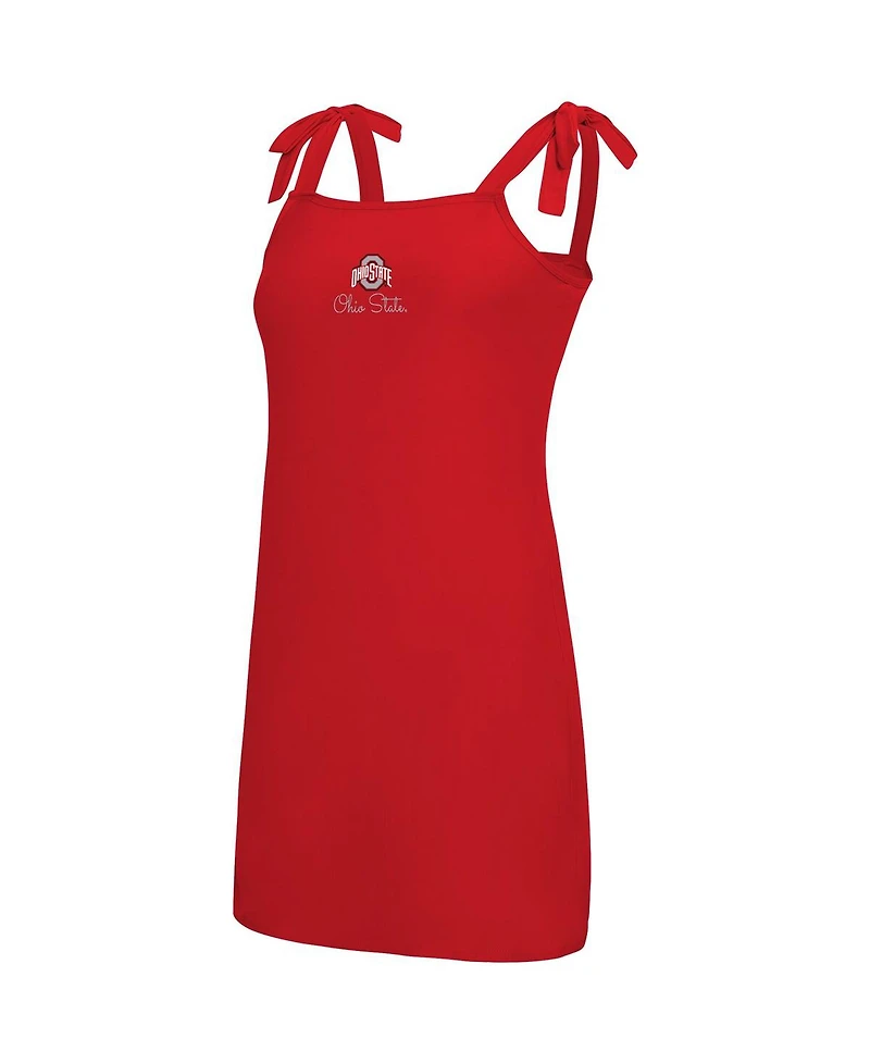 Concepts Sport Women's Scarlet Ohio State Buckeyes Tie-Shoulder Nightdress