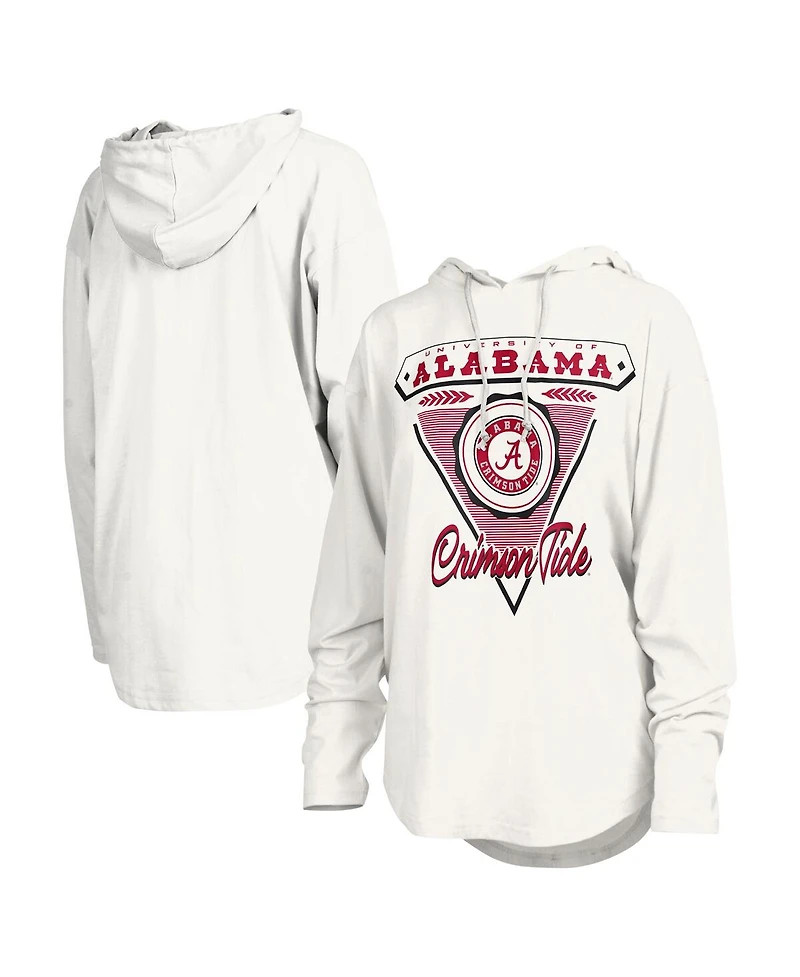 Pressbox Women's White Alabama Crimson Tide San Bruno Hoodie Long Sleeve T-Shirt