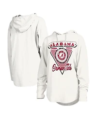 Pressbox Women's White Alabama Crimson Tide San Bruno Hoodie Long Sleeve T-Shirt