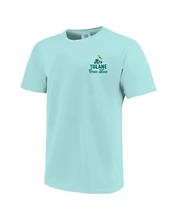 Image One Big Boys and Girls Teal Tulane Green Wave Comfort Colors Mascot Overlay T-Shirt