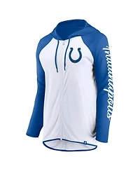 Fanatics Women's White/Royal Indianapolis Colts Script Full-Zip Hoodie