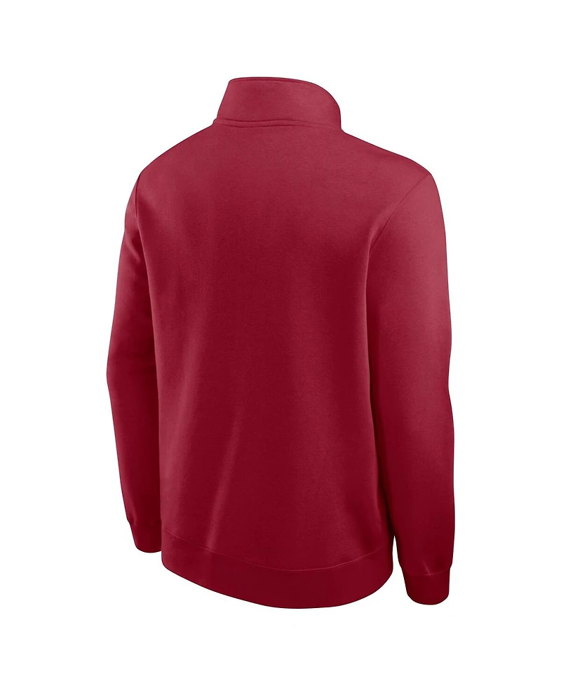 Jordan Men's Crimson Oklahoma Sooners Primetime Club Half-Zip Pullover Sweatshirt